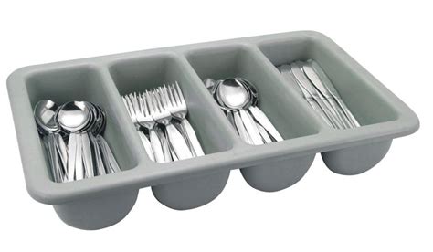 Grey 4 Compartment Plastic Cutlery Tray Joynsons