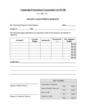 Fillable Online Uec Csusb To Sponsored Programs Administration Uec