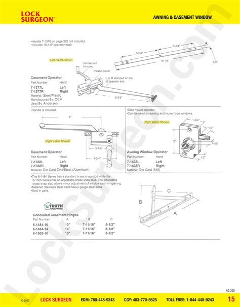 Lock Surgeon Awning & Casement Windows Parts & Repair