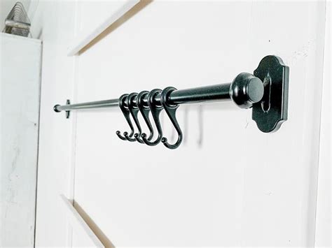 Diy Farmhouse Kitchen Pot Rack Organization Ikea Hack Using Fintorp Rail And S Hooks We Lived