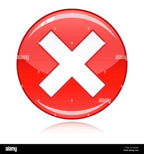 Red cross button - refuse, wrong answer, cancel Stock Vector Image & Art - Alamy