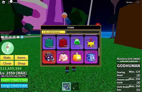 Blox Fruits 2550 Lvl GodHuman MAX SG Mammoth Fruit Pain Fruit Buddha