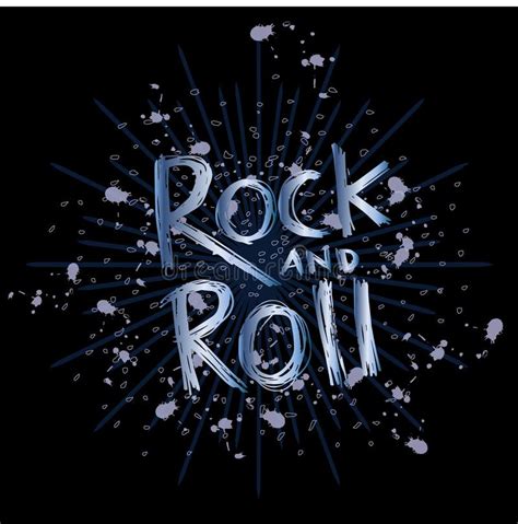 Rock And Roll Hand Lettering Stock Vector Illustration Of Metal