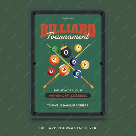 Premium Vector Billiard Tournament Flyer Template