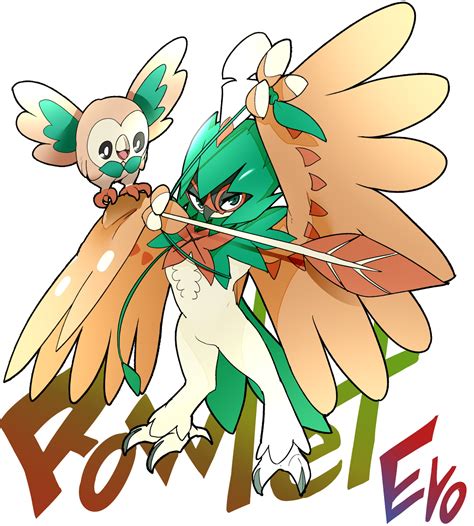 Rowlet And Decidueye Pokemon Drawn By Shigurio Danbooru