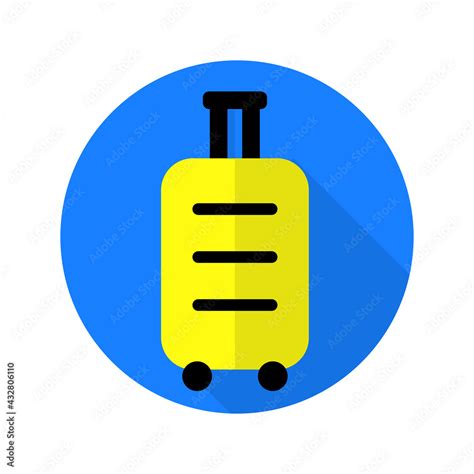 Flat Icon Vector With Shadow Effect In Bright Blue And Yellow Colors Of