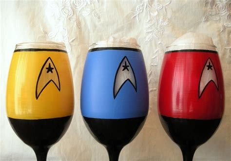 Image Detail For Star Trek Wine Glasses Hand Painted By Impulsivecreativity On Etsy Nick Nacks