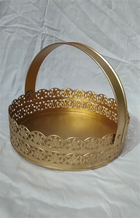 Golden Metal Gift Hamper Basket For Decorative At Rs Piece In