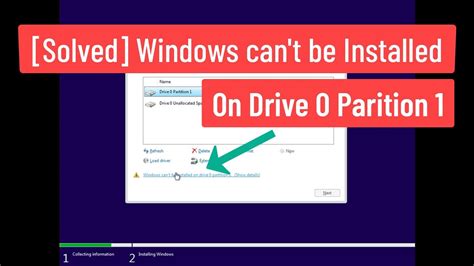 Solved Windows Can T Be Installed On Drive 0 Partition 1 YouTube