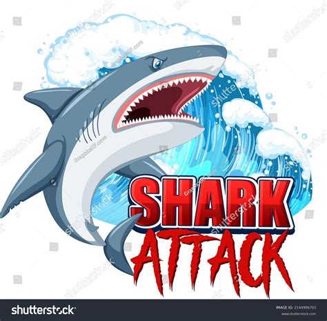 Shark Attack Font Logo Cartoon Aggressive Stock Vector (Royalty Free