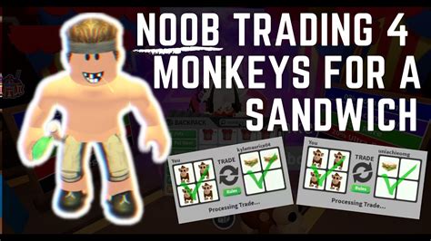 A Noob Trades Monkeys For A Sandwich In Roblox Adopt Me Youtube