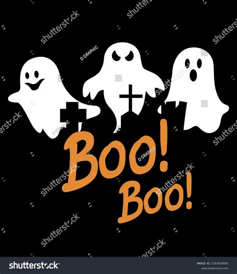 Illustration Three Ghosts Tombestones Stock Vector Royalty Free