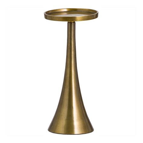 Ohlson Antique Brass Candle Pillar Cast Holder Brandalley