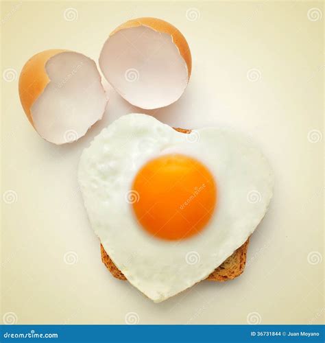 Heart Shaped Fried Egg Stock Photo Image Of Effect Cracked 36731844