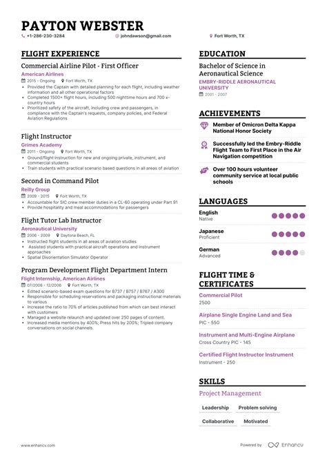 Pilot Resume Ultimate Writing Guide To Land A Job [2023 Edition