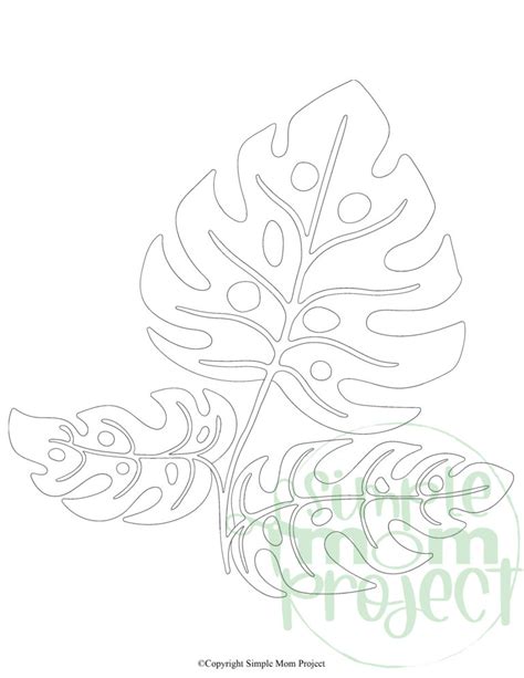 Free Printable Tropical Leaf Stencil Template – Simple Mom Project