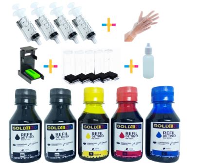 Kit Recarga Universal Ml Tinta Bk Ml Tinta Color Cartuchos