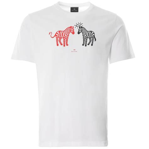 Paul Smith Double Zebra Organic Cotton T Shirt White 011r Ep2392