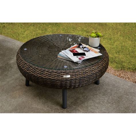 Tortuga Outdoor Wicker Round Woven Coffee Table 34 In W X 34 In L In