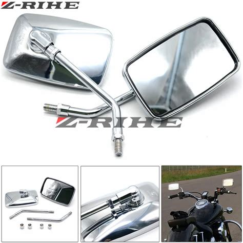 Chrome 10mm Universal Motorbike Side Mirrors For Yamaha Backup Mirror