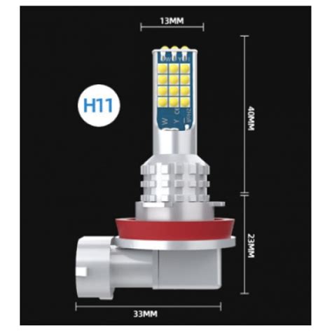 Set 2 Becuri Led H11 Auto COB 30 LED Bec Putere 90W Temperatura 6000K