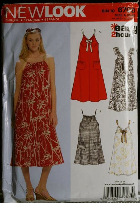 New Look Misses Easy Sundress Sewing Pattern Sz To Etsy