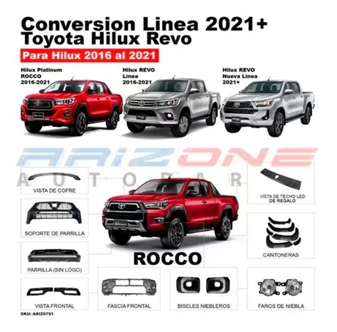 Body Kit Hilux Revo 2016 2021 Rocco 2021 Sin Calaveras Faros Cuotas