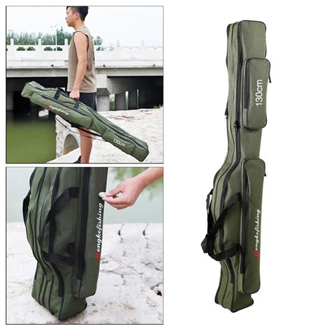 Fishing Rod Bag Carrier Pole Storage Case Reel Green Layers Cm