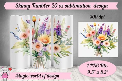 Wildflowers Bouquet Oz Skinny Tumbler Graphic By Magic World Of