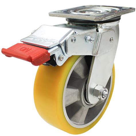 Mm Crowned Polyurethane Tyred Aluminium Centred Wheel Kg Capacity