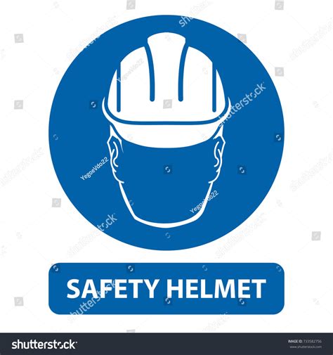 Vector Sign Safety Helmet Stock Vector (Royalty Free) 733582756 ...