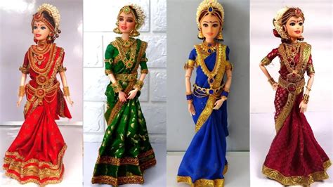 How To Make Doll Saree South Indian Barbie Doll Bridal Saree Making