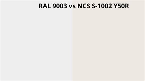 Ral 9003 Vs Ncs S 1002 Y50r Ral Colour Chart Uk