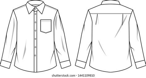 Business Shirt Long Sleeve Vector Template Stock Vector (Royalty Free ...