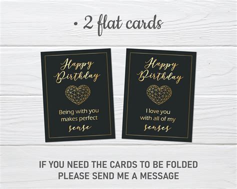 5 Senses Birthday Gift Tags Printable Black And Gold Gift Labels And