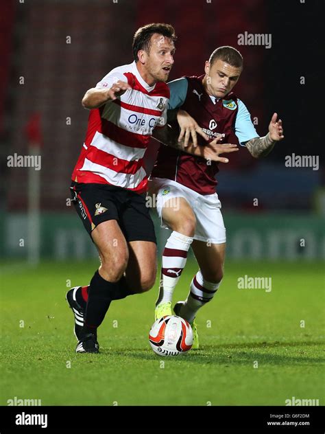 Doncaster Rovers Chris Brown And Burnleys Kieran Trippier Hi Res Stock