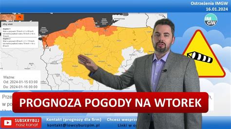 Silny Wiatr I Opady Niegu Poprawa Pogody Trudne Warunki Na Drogach