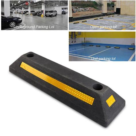 Heavy Duty Rubber Parking Stoppers Limiter Garage Car Tires Stop