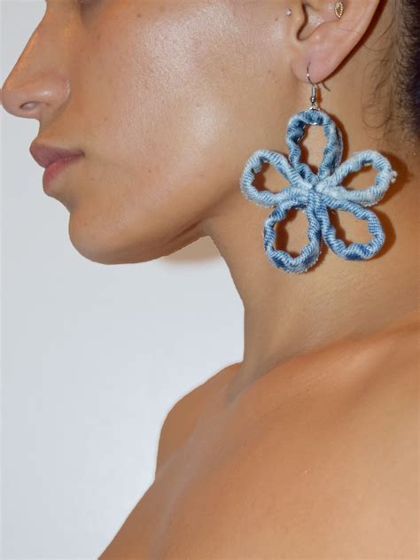 Denim Earrings Denim Earrings Diy Denim Earrings Textile Earrings