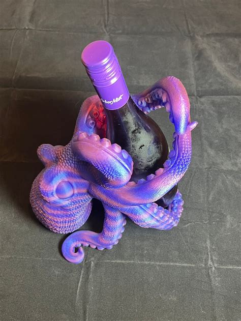 Bordeaux Octopus Wine Holder 3d Printed Octopus Unique Nautical Wine Rack And Artistic Home