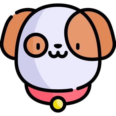 Icono De Perro Kawaii Lineal Color