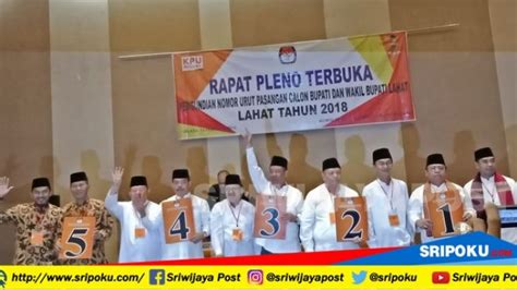 Ini Nomor Urut Pasangan Calon Bupati Dan Wakil Bupati Lahat