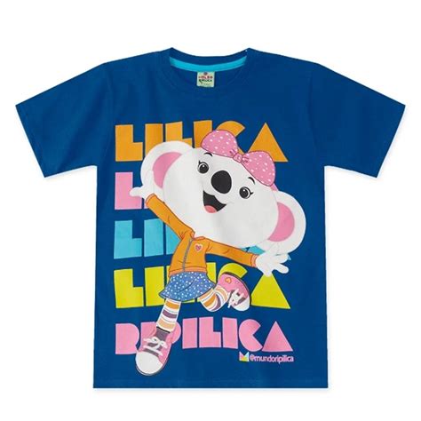 Lilica Camiseta Manga Curta Mundo Ripilica Azul Azul