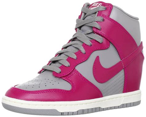 Nike Wmns Dunk Sky Hi High Grey Fuchsia Hidden Wedge Heels Womens