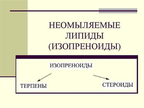 НЕОМЫЛЯЕМЫЕ ЛИПИДЫ ИЗОПРЕНОИДЫ ТЕРПЕНЫ И ТЕРПЕНОИДЫ n