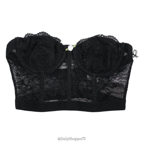 Lpa Intimates Sleepwear Lpa Womens Sheer Black Lace Strapless