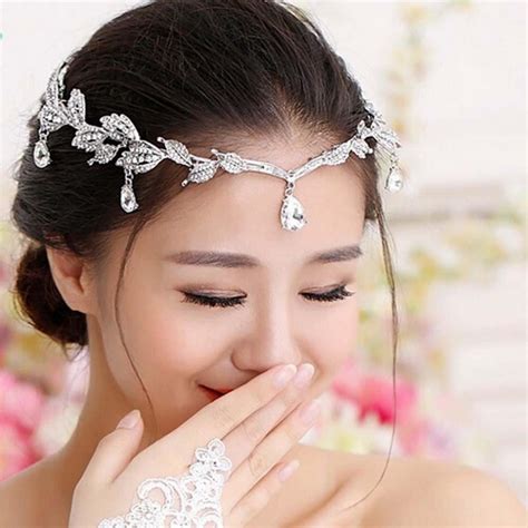 Elegant Bridal Rhinestone Crystal Prom Hair Chain Forehead Band Headpiece From Guang Zhou Dea