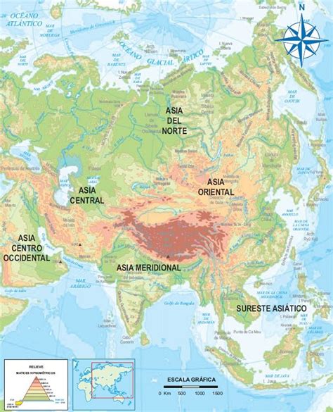 Mapa Que Muestra Las Regiones Geográficas Del Continente Asiático Nel 2024