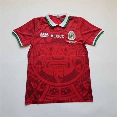 Mexico Jersey Retro 1998 Soccer Jersey Mens Red Soccer Etsy