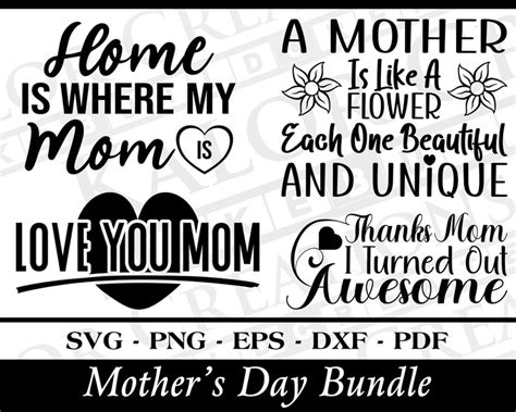 Mothers Day Svg Bundle Mom Svg Mothers Day Svg Blessed Mom Svg Mom